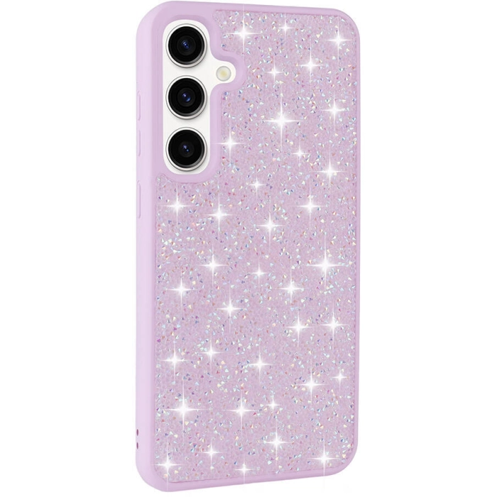 Samsung Galaxy S24 Kılıf Parlak Taşlı Tasarım Zore Pırlanta Kapak - Lila