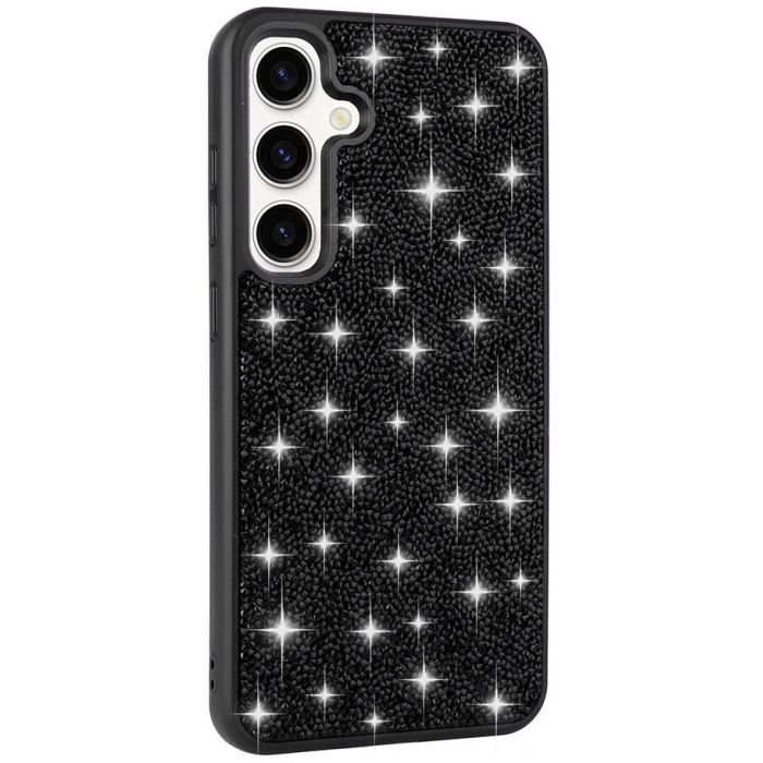 Samsung Galaxy S24 Kılıf Parlak Taşlı Tasarım Zore Pırlanta Kapak - Siyah