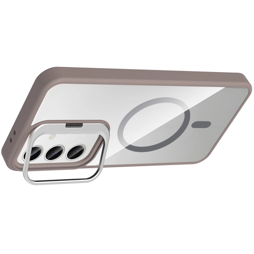 Samsung Galaxy S24 Kılıf Standlı ve Kamera Lens Hediyeli M-Safe Şarj Özellikli Etro Kapak - Siyah