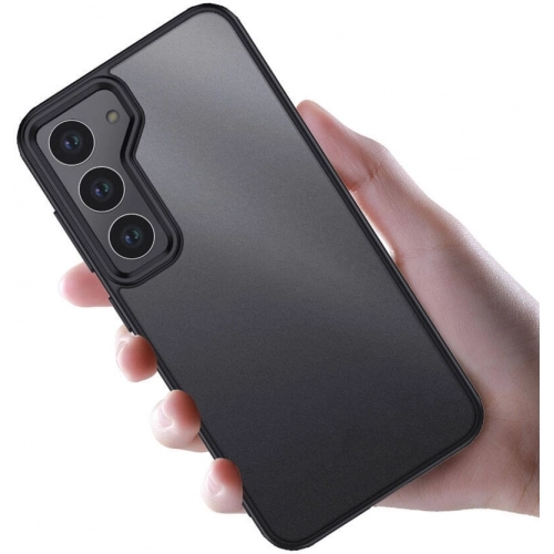 Samsung Galaxy S24 Kılıf Volks Serisi Kenarları Silikon Arkası Şeffaf Sert Kapak - Siyah
