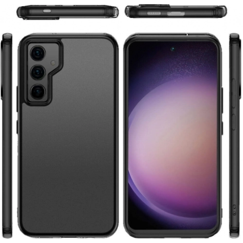 Samsung Galaxy S24 Kılıf Volks Serisi Kenarları Silikon Arkası Şeffaf Sert Kapak - Siyah