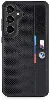 Samsung Galaxy S24 Plus Kılıf BMW Orjinal Lisanslı M Logolu Üç Renk Çizgili Motorsport Circle Kapak - Siyah