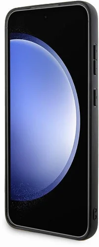 Samsung Galaxy S24 Plus Kılıf BMW Orjinal Lisanslı Magsafe Şarj Özellikli Yarım Dokulu Circle Leather Kapak - Siyah