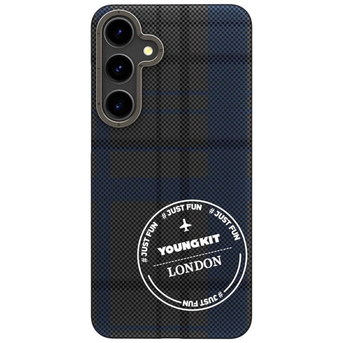 Samsung Galaxy S24 Plus Kılıf Ekose Desenli Youngkit Gezhi Serisi Kapak - Kahverengi