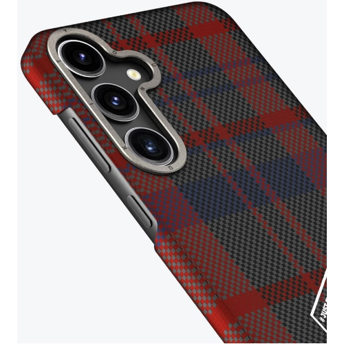 Samsung Galaxy S24 Plus Kılıf Ekose Desenli Youngkit Gezhi Serisi Kapak - Mavi