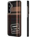 Samsung Galaxy S24 Plus Kılıf Ekose Desenli Youngkit Gezhi Serisi Kapak - Kahverengi