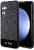 Samsung Galaxy S24 Plus Kılıf Guess Orjinal Lisanslı PU Deri Şerit Logo Dizaynlı Kapak - Siyah