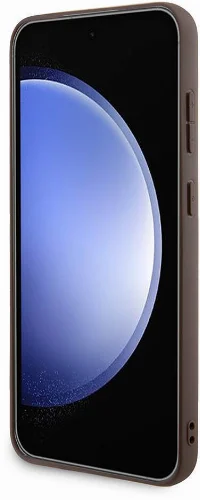 Samsung Galaxy S24 Plus Kılıf Guess Orjinal Lisanslı PU Üçgen Logo 4G Desenli Kapak - Siyah