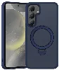 Samsung Galaxy S24 Plus Kılıf Magsafe Şarj Özellikli Benks Standlı Mist Protective Kapak - Mavi