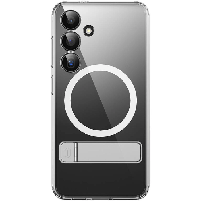 Samsung Galaxy S24 Plus Kılıf Magsafe Şarj Özellikli Kamera Korumalı Standlı Wiwu KCC-025 Aurora Serisi Kapak - Şeffaf