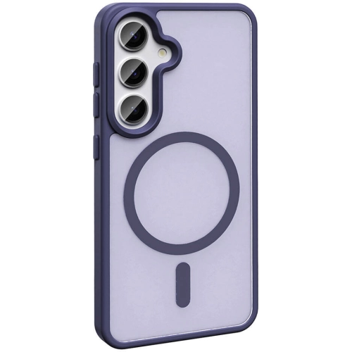 Samsung Galaxy S24 Plus Kılıf Magsafe Şarj Özellikli Renkli Mat Arka Yüzey Sio Kapak - Lacivert