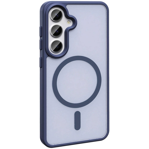 Samsung Galaxy S24 Plus Kılıf Magsafe Şarj Özellikli Renkli Mat Arka Yüzey Sio Kapak - Koyu Mor