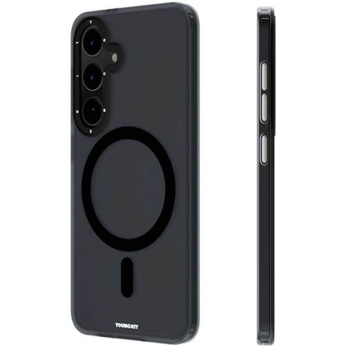 Samsung Galaxy S24 Plus Kılıf Magsafe Şarj Özellikli Youngkit Hidden Sand Serisi Kapak - Beyaz