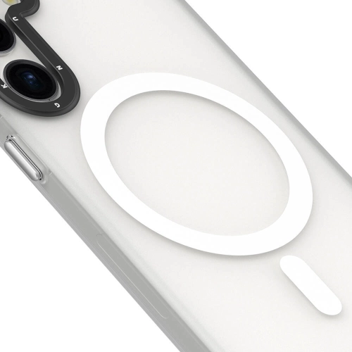 Samsung Galaxy S24 Plus Kılıf Magsafe Şarj Özellikli Youngkit Hidden Sand Serisi Kapak - Beyaz