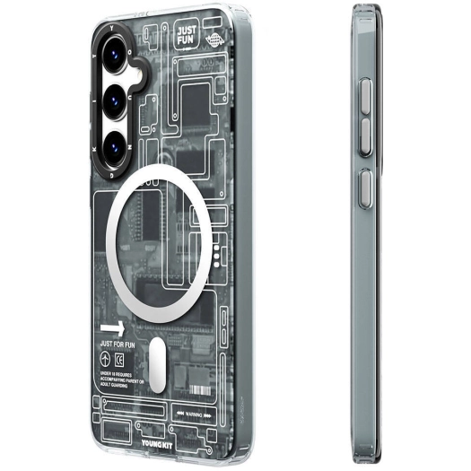 Samsung Galaxy S24 Plus Kılıf Magsafe Şarj Özellikli YoungKit Technology Serisi Kapak - Siyah