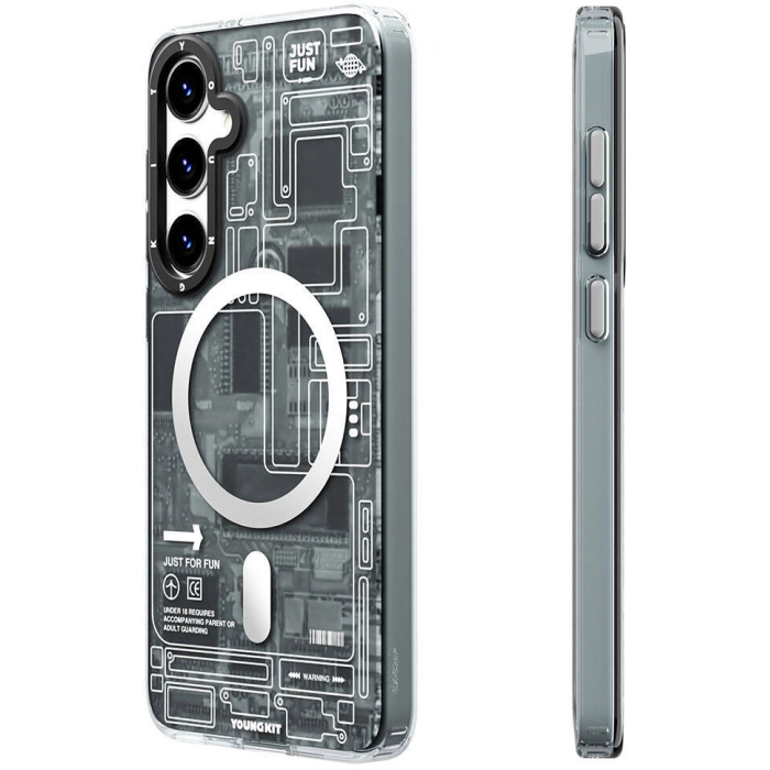 Samsung Galaxy S24 Plus Kılıf Magsafe Şarj Özellikli YoungKit Technology Serisi Kapak - Siyah