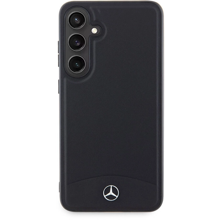 Samsung Galaxy S24 Plus Kılıf Mercedes Benz Orjinal Lisanslı Magsafe Şarj Özellikli Deri Dokumalı Sade Kapak - Siyah