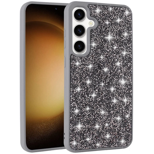 Samsung Galaxy S24 Plus Kılıf Parlak Taşlı Tasarım Zore Pırlanta Kapak - Siyah