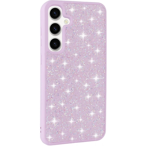 Samsung Galaxy S24 Plus Kılıf Parlak Taşlı Tasarım Zore Pırlanta Kapak - Lila