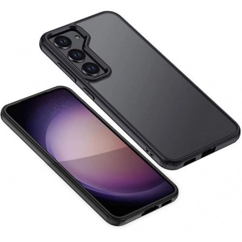 Samsung Galaxy S24 Plus Kılıf Volks Serisi Kenarları Silikon Arkası Şeffaf Sert Kapak - Siyah