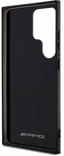 Samsung Galaxy S24 Ultra Kılıf AMG Orjinal Lisanslı Çift Katmanlı Büyük Logolu Dörtgen Şerit Desenli Kapak - Siyah