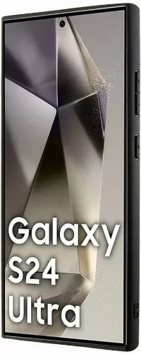Samsung Galaxy S24 Ultra Kılıf BMW Orjinal Lisanslı Magsafe Şarj Özellikli M Logolu Üç Çizgili PU Karbon Kapak - Siyah