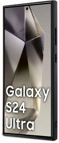 Samsung Galaxy S24 Ultra Kılıf BMW Orjinal Lisanslı Magsafe Şarj Özellikli Yarım Dokulu Circle Leather Kapak - Siyah