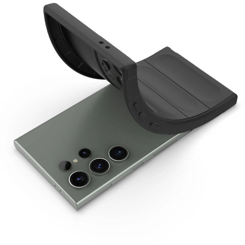 Samsung Galaxy S24 Ultra Kılıf Esnek TPU Oyuklu Arka Yüzey Tasarımlı Zore Etnik Silikon Kapak - Siyah