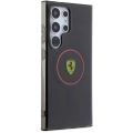 Samsung Galaxy S24 Ultra Kılıf Ferrari Orjinal Lisanslı Magsafe Şarj Özellikli Füme İç Yüzey Circle Line Kapak - Siyah