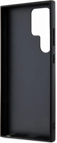 Samsung Galaxy S24 Ultra Kılıf Guess Orjinal Lisanslı 4G Desenli Üçgen Logolu Standlı Deri Kapak - Siyah