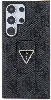 Samsung Galaxy S24 Ultra Kılıf Guess Orjinal Lisanslı 4G Desenli Üçgen Logolu Standlı Deri Kapak - Siyah
