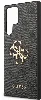 Samsung Galaxy S24 Ultra Kılıf Guess Orjinal Lisanslı PU Deri Yazı ve 4G Metal Logolu Desenli Kapak - Kahverengi