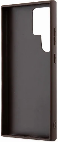 Samsung Galaxy S24 Ultra Kılıf Guess Orjinal Lisanslı PU Üçgen Logo 4G Desenli Kapak - Siyah