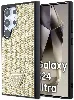 Samsung Galaxy S24 Ultra Kılıf Guess Orjinal Lisanslı Taşlı Arka Yüzey Üçgen Logolu Kapak - Gold