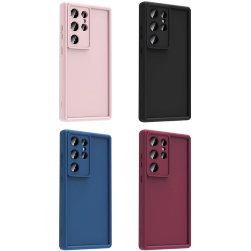 Samsung Galaxy S24 Ultra ile Uyumlu Kılıf Kamera Korumalı Silikon Ananas Kapak - Pembe