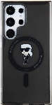 Samsung Galaxy S24 Ultra Kılıf Karl Lagerfeld Orjinal Lisanslı Magsafe Şarj Özellikli Karl Head IML Baskılı Kapak - Siyah