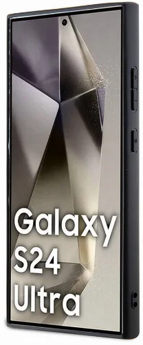 Samsung Galaxy S24 Ultra Kılıf Lacoste Orjinal Lisanslı Magsafe Şarj Özellikli PU Deri Görünümlü Karışık Monogram Desenli Kapak - Lacivert