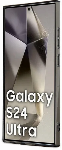 Samsung Galaxy S24 Ultra Kılıf Lacoste Orjinal Lisanslı Magsafe Şarj Özellikli Transparan Timsah Logo Baskılı Kapak - Siyah