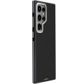 Samsung Galaxy S24 Ultra Kılıf Magsafe Şarj Özellikli Aramid Fiber Tasarımlı Youngkit 600D Kevlar Serisi Kapak - Siyah