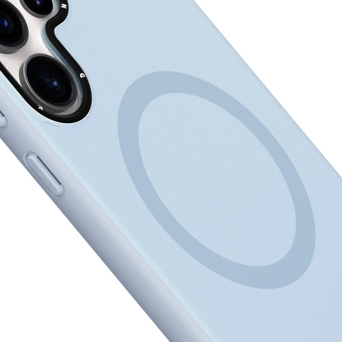 Samsung Galaxy S24 Ultra Kılıf Magsafe Şarj Özellikli Çizilmeye Ve Aşınmaya Dayanıklı Youngkit Velvet Serisi Kapak - Gri