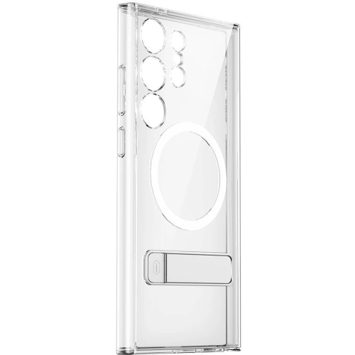 Samsung Galaxy S24 Ultra Kılıf Magsafe Şarj Özellikli Kamera Korumalı Standlı Wiwu KCC-025 Aurora Serisi Kapak - Şeffaf