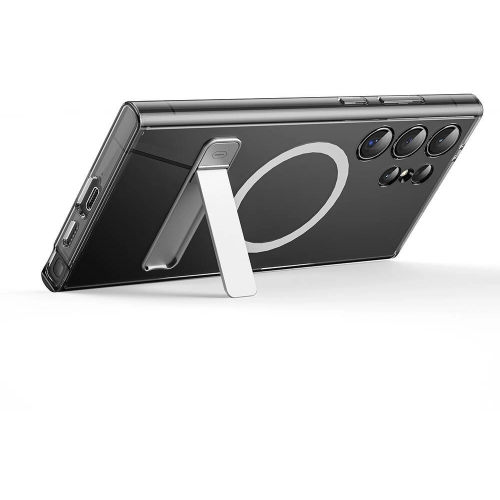 Samsung Galaxy S24 Ultra Kılıf Magsafe Şarj Özellikli Kamera Korumalı Standlı Wiwu KCC-025 Aurora Serisi Kapak - Şeffaf