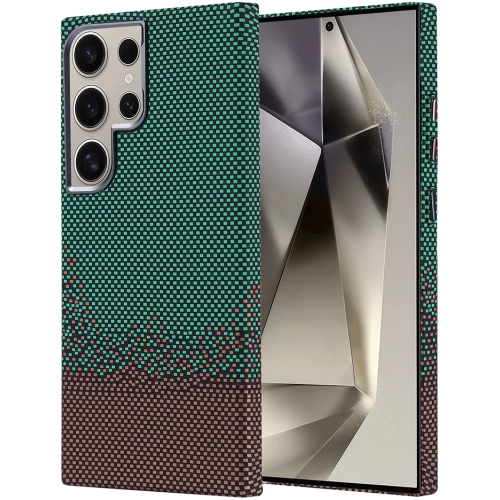 Samsung Galaxy S24 Ultra Kılıf Magsafe Şarj Özellikli Karbon Fiber Görünümlü Zore Nekst Kapak - Yeşil