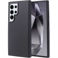 Samsung Galaxy S24 Ultra Kılıf Magsafe Şarj Özellikli Karbon Fiber Görünümlü Zore Troy Kapak - Siyah