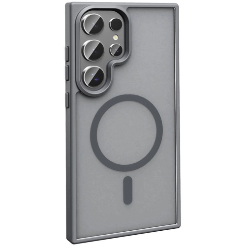 Samsung Galaxy S24 Ultra Kılıf Magsafe Şarj Özellikli Renkli Mat Arka Yüzey Sio Kapak - Koyu Mor