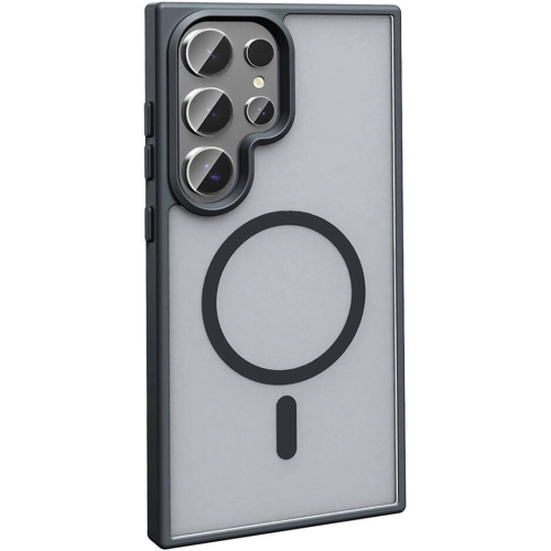 Samsung Galaxy S24 Ultra Kılıf Magsafe Şarj Özellikli Renkli Mat Arka Yüzey Sio Kapak - Koyu Yeşil