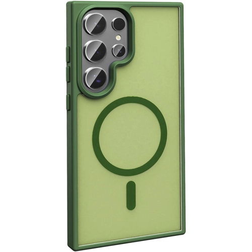 Samsung Galaxy S24 Ultra Kılıf Magsafe Şarj Özellikli Renkli Mat Arka Yüzey Sio Kapak - Gri