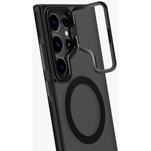 Samsung Galaxy S24 Ultra Kılıf Magsafe Şarj Özellikli Sararma Önleyici Youngkit Crystal Grid Kapak - Gold