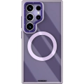 Samsung Galaxy S24 Ultra Kılıf Magsafe Şarj Özellikli Sararma Önleyici Youngkit Crystal Grid Kapak - Mor