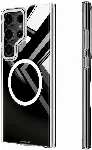 Samsung Galaxy S24 Ultra Kılıf Magsafe Şarj Özellikli Sararmaya Karşı Dayanıklı Youngkit Clear Crystal Serisi Kapak - Gümüş